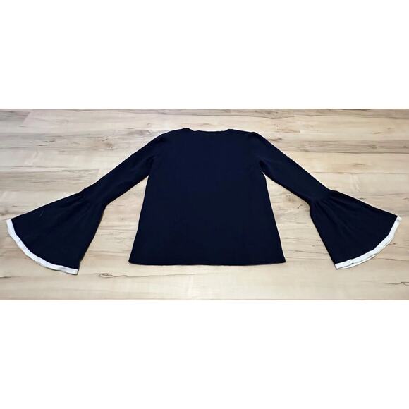 Halogen Women XL Sweater Knit Flare Sleeve Navy Blue - Picture 6 of 9